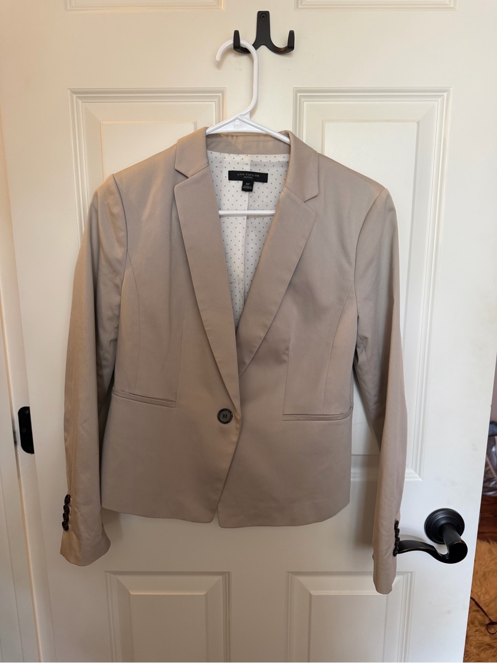 Ann Taylor Beige Single-Button Blazer